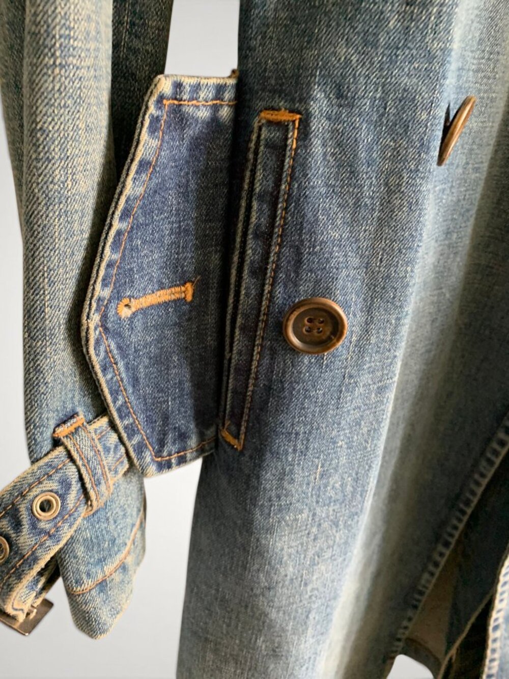 Junya Watanabe Comme De Garcons Denim Trench Coat, Size Small - Picture 10 of 13